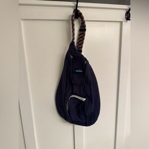 Kavu Dark Blue Belt Bag with Patterned Strap